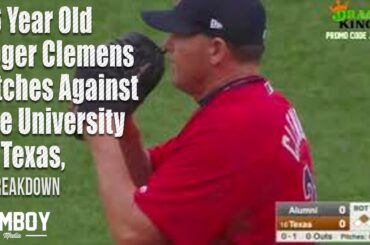 56 year old roger clemens pitches against the university of texas a breakdown youtube thumbnail