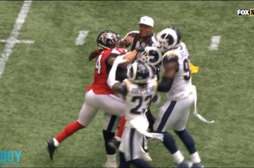 aaron donald and devonta freeman get into a little scuffle a breakdown youtube thumbnail