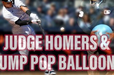 aaron judge homers in first at bat and umpire pops balloon a breakdown youtube thumbnail