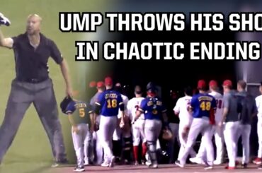 both teams chase umpire off the field a breakdown youtube thumbnail