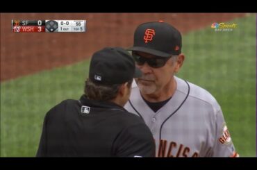 bruce bochy gets ejected for arguing after belt gets rung up a breakdown youtube thumbnail