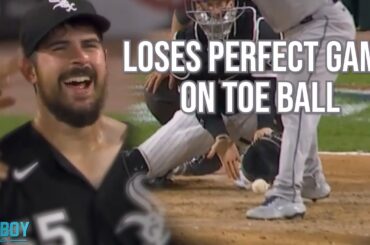 carlos rodon loses perfect game on a toe ball but gets no hitter a breakdown youtube thumbnail