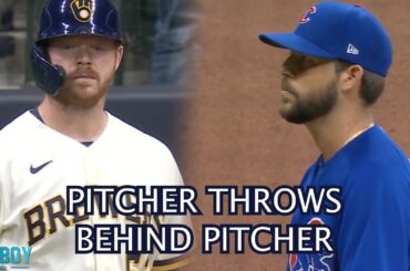 cubs pitcher throws behind brewers pitcher a breakdown youtube thumbnail