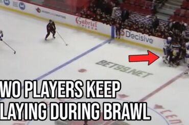 hockey players go one on one while their teammates fight a breakdown youtube thumbnail