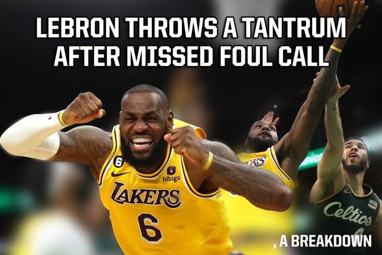 lebron james doesnt get the foul call and throws a tantrum a breakdown youtube thumbnail