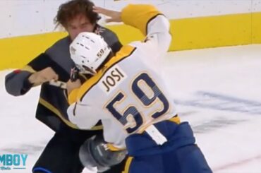 mark stone and roman josi get into a quick fight a breakdown youtube thumbnail