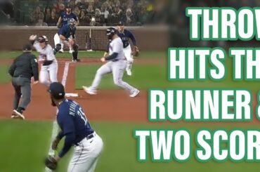 outfielders throw hits the baserunner and 2 runs score a breakdown youtube thumbnail