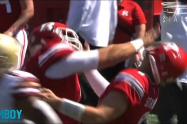 rutgers center celebrates the touchdown by popping his qb in the face a breakdown youtube thumbnail