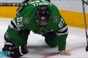 sidney crosby hits esa lindell in the face then takes a puck to the face himself a breakdown youtube thumbnail