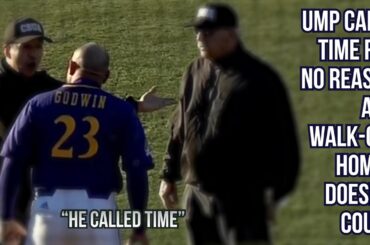 umpire calls time for no reason and negates walk off homer a breakdown youtube thumbnail