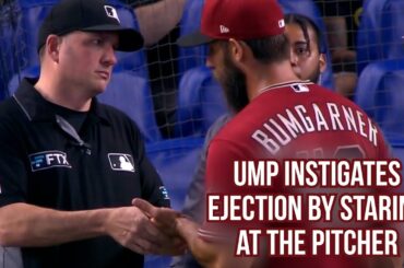 umpire stares at bumgarner while massaging his hand a breakdown youtube thumbnail