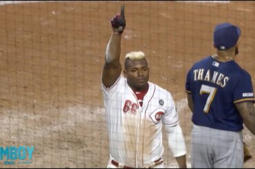 yasiel puig takes advantage of the brewers misplay and scores the walk off run a breakdown youtube thumbnail