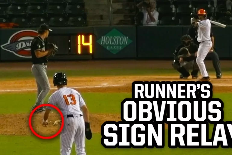 Runner obviously relays signs to hitter a breakdown