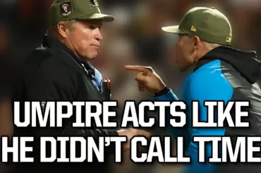 Umpire calls timeout then acts like he didnt call timeout a breakdown
