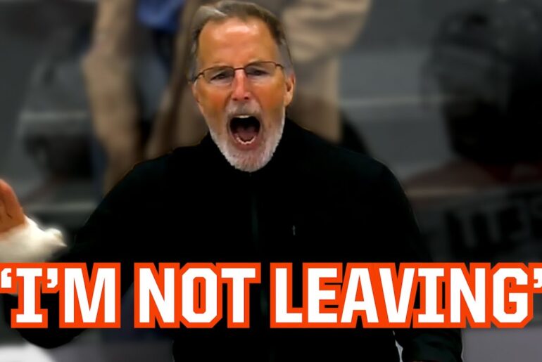 Tortorella gets ejected from the game but refuses to leave a breakdown